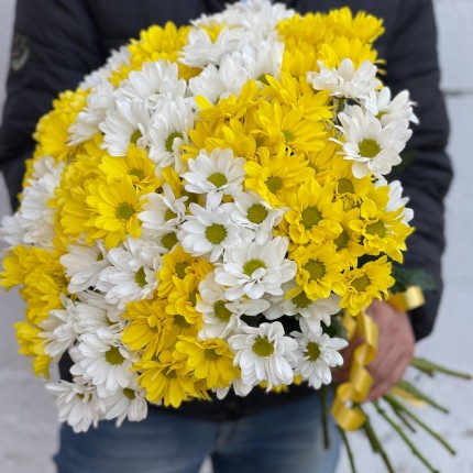 Букет из разноцветных хризантем - купить с доставкой в по Воронежу